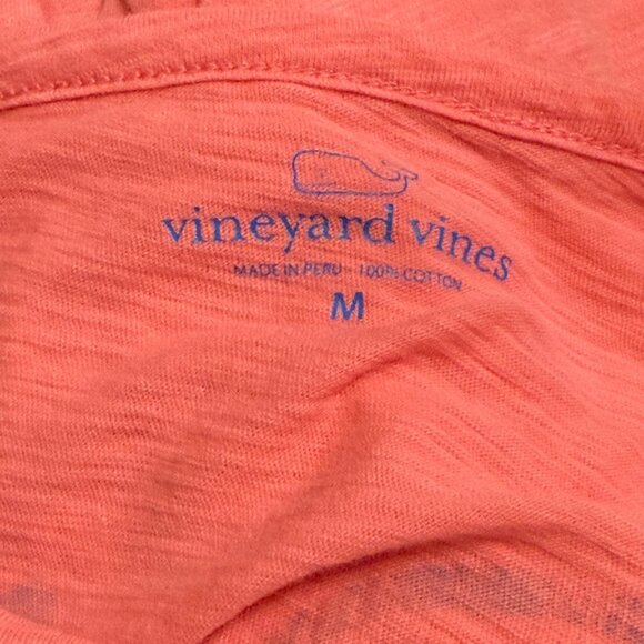 Vineyard Vines Coral Pink Long Sleeve Whale Logo T-Shirt Size Medium - Picture 4 of 4